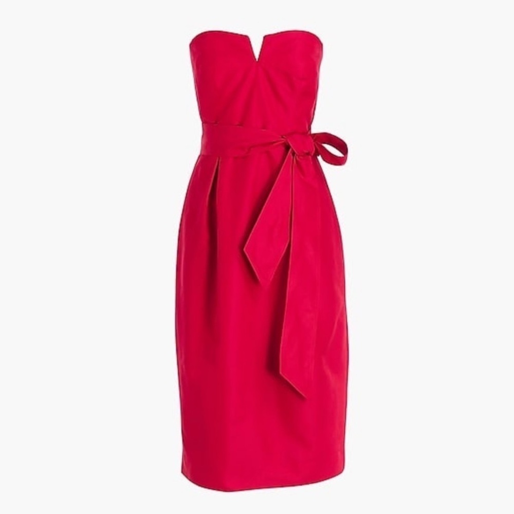 Brand new red jcrew strapless dress 6 tall